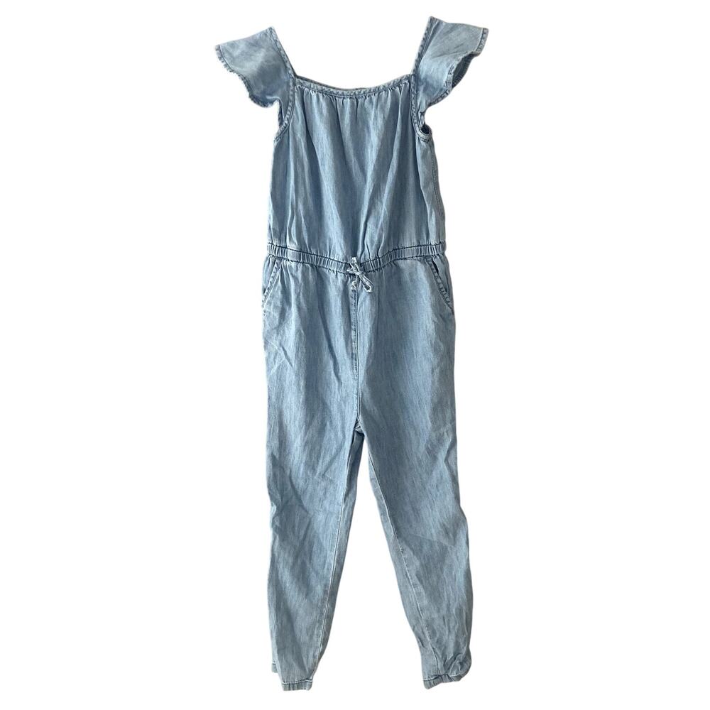 Baby Gap Chambray Flutter Sleeve Easy Romper - 5